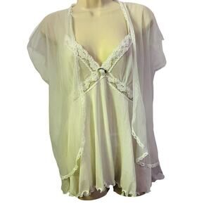 Vintage Delicates Bridal Peignoir 3 Piece Set White Special Occasion Womens M